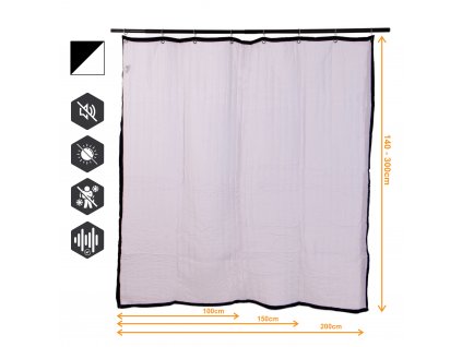VB2GO SonicVoid 2600 - Acoustic blackout curtain (soundproofing) 2600g/m2, 12mm grommets, curtain rod rings included