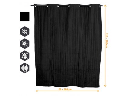 DeNoise 1300 all black Soundproof curtain acoustic curtain blackout thermal curtains