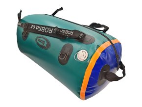Vodotěsná nafukovací taška ROBfin Duffel bag (Barva Zelená tmavá ROBfin, Objem 60 l, Barva dna Modrá tmavá ROBfin)