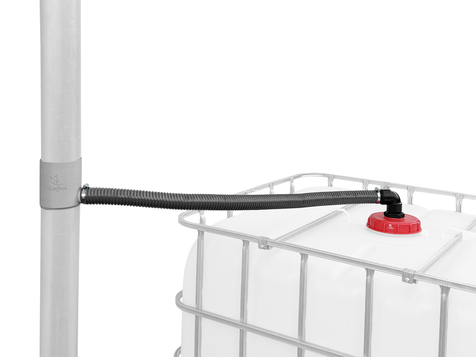vodafree Sada sběrače vody pro IBC, GUSTAV 80mm Průměr horního víka nádrže: 225 mm, VYBERTE délku připojovací hadice: 1 metr