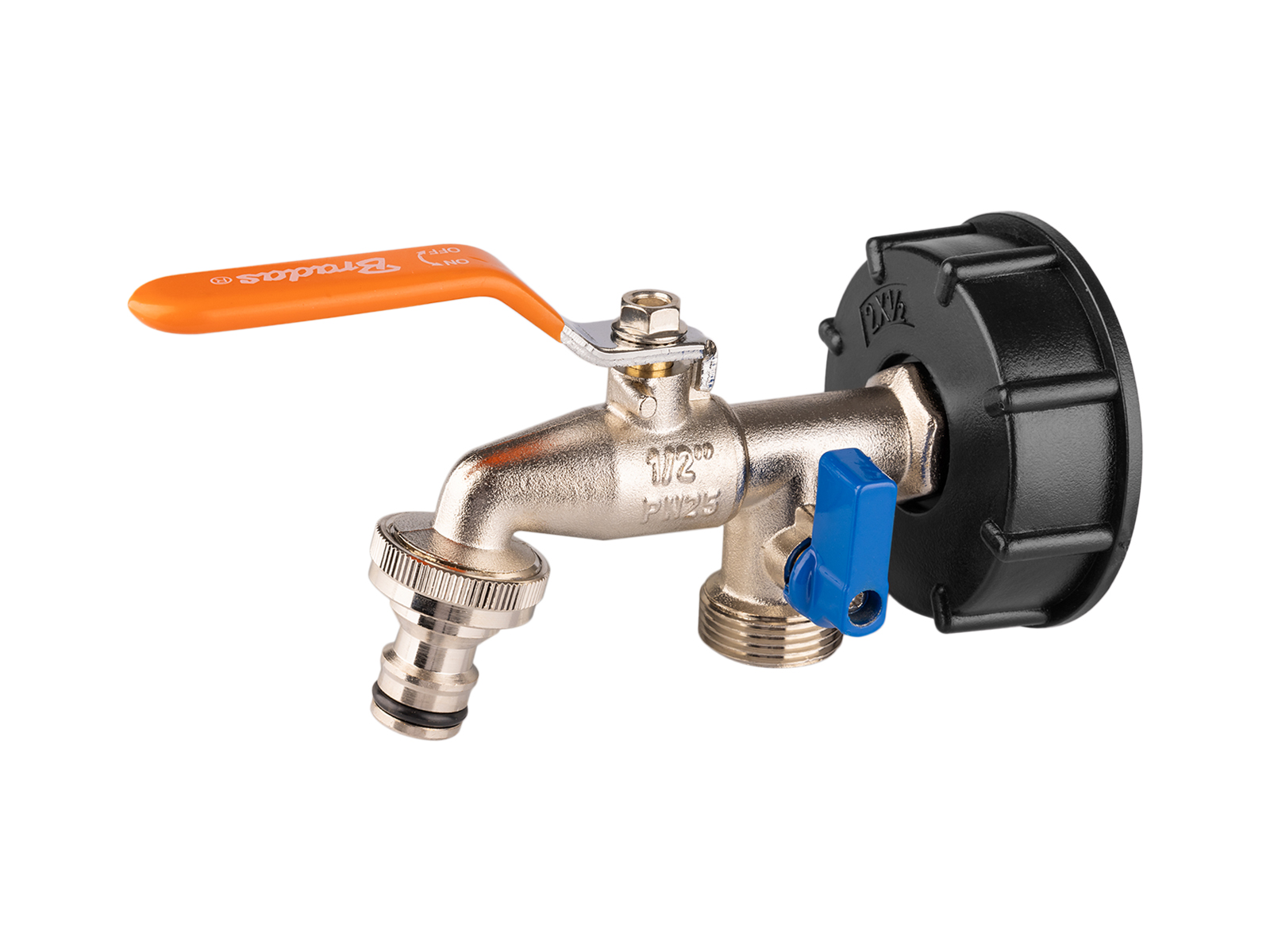 vodafree Redukce IBC nádrže kohout 1/2" se dvěma vývody Rozměr spodního závitu nádrže: HRUBÝ 60 mm (nejčastější)