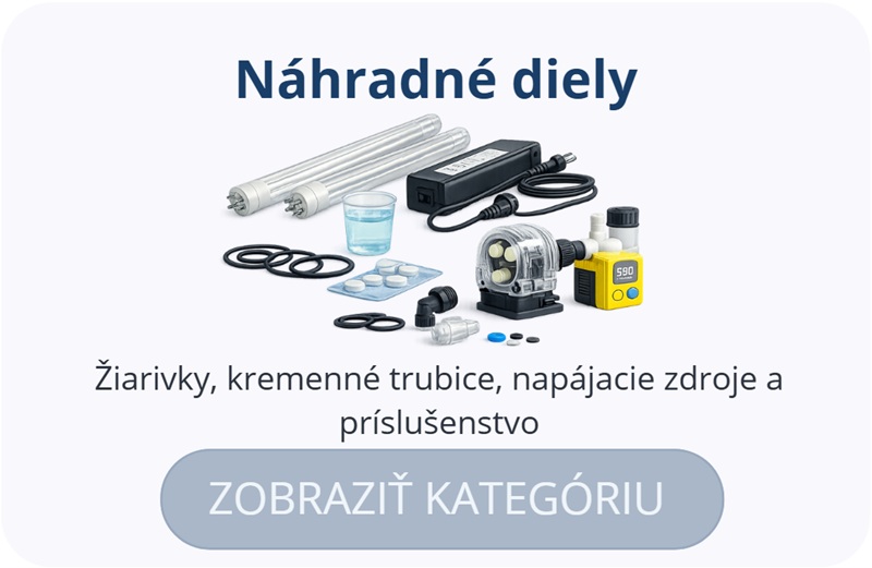 Náhradné diely – UV žiarivky, kremenné trubice, tesnenia, zdroje