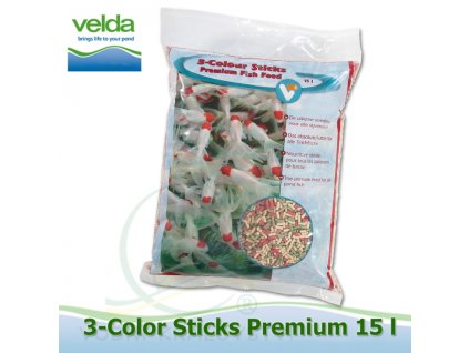 Velda 15 litru 3 color sticks krmiva pro koi a okrasne ryby jaro podzim