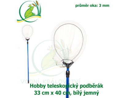 VK hobby teleskopicky podberak oval 33 x 40 cm bily jemny