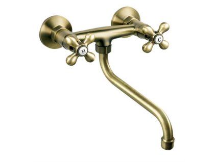 Dřezová nebo umyvadlová nástěnná baterie 150 mm FERRO Antica BAI5BR bronz