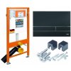 Set předstěnové instalace modul WC JOMOTech do sádrokartonu 174-91102500-00, včetně tlačítka EXLUSIVE 2.0 černé BLACK, nástěnný držák