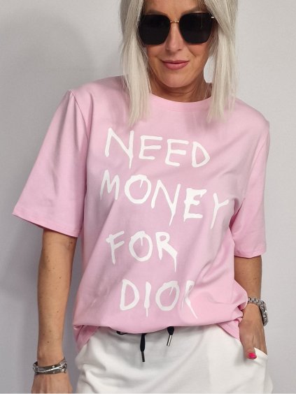 Růžové triko MONEY