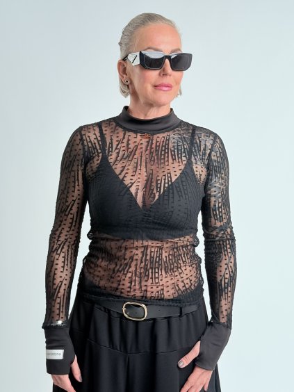 Černý tylový top ELIS