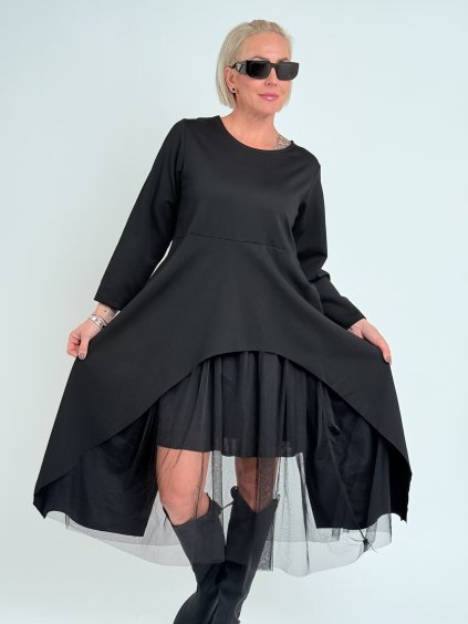 Černé šaty s tylem INSERTI