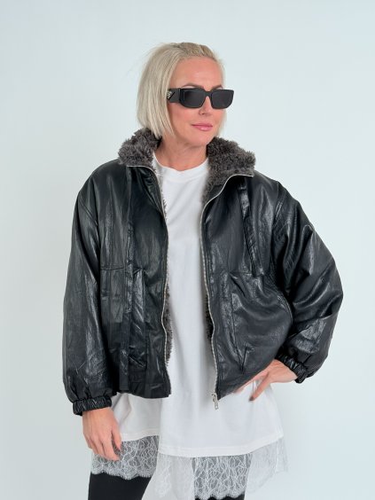 Koženková bunda s beránkem FORMAL