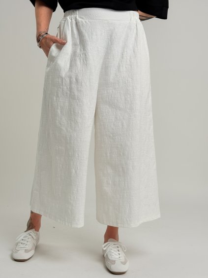 Smetanové široké kalhoty WAYO