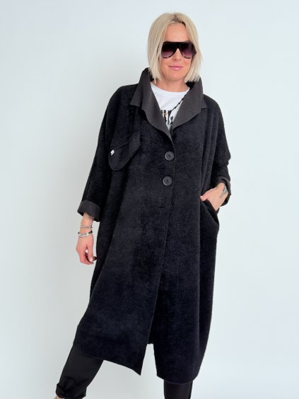 Černý kabát OXYGEN