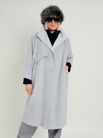 Světle šedý kabát OXYGEN