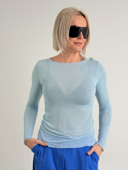 Světle modré triko s kašmírem CASH