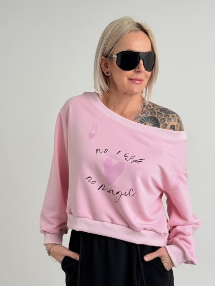 Růžová mikina RISK