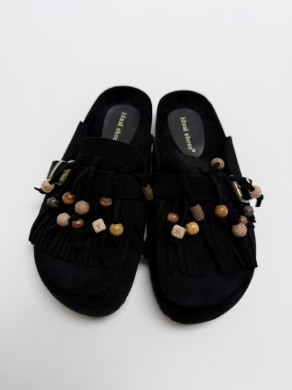 Černé mokasíny s volnou patou IDEAL 9766