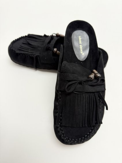 Černé mokasíny s volnou patou HOSE 9716