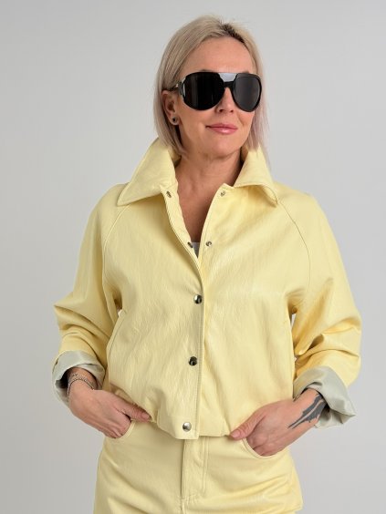 Žlutá koženková bunda VINTAGE