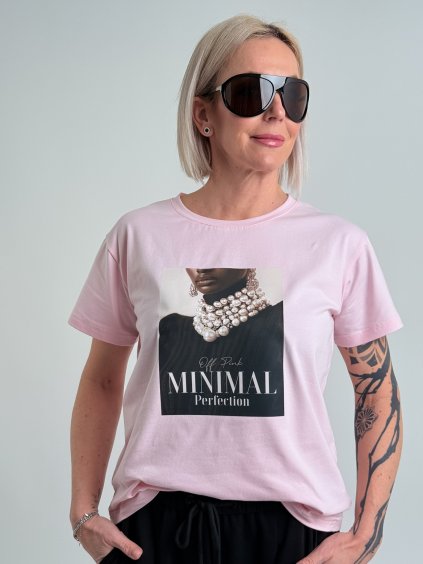 Růžové triko MINIMAL