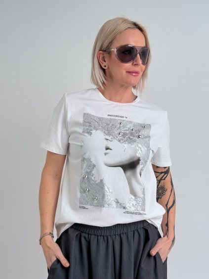 Bílé triko AMSTERODAM