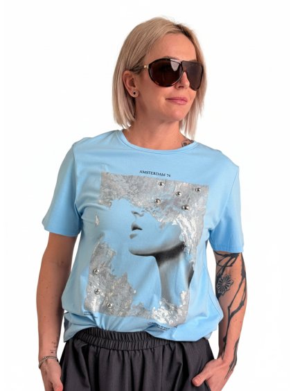 Světle modré triko AMSTERODAM