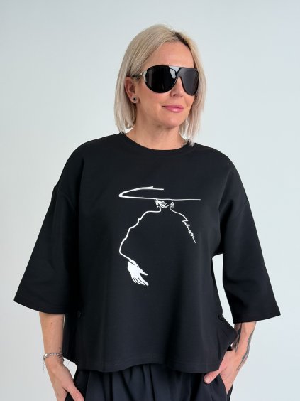 Černé triko MELODY 7071