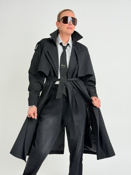 Černý trenčkot CAMPUS