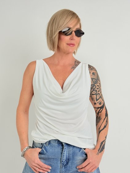 Smetanový top CROSS