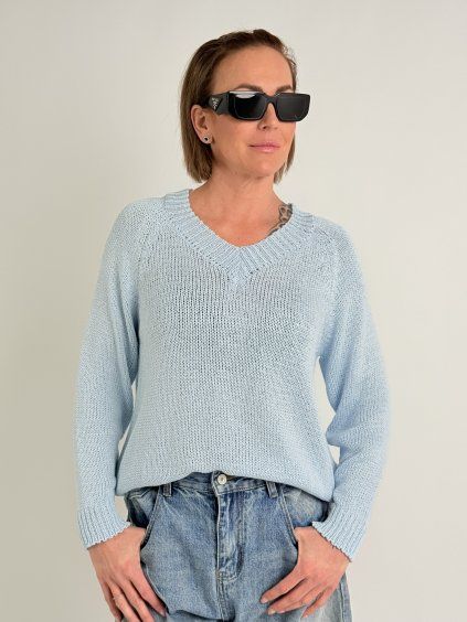 Světle modrý svetr TAYRA