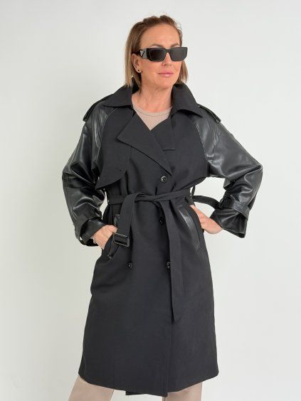 Černý trenčkot SIMPLY