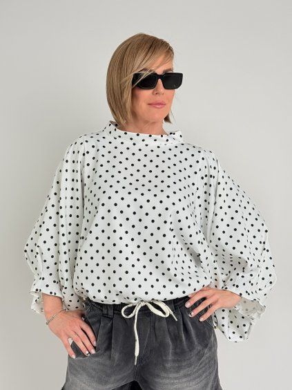 Bílo-černá tunika EVENING