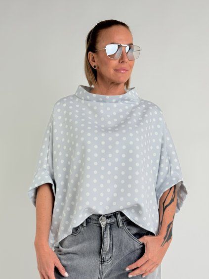 Šedo-bílá tunika KIMONO