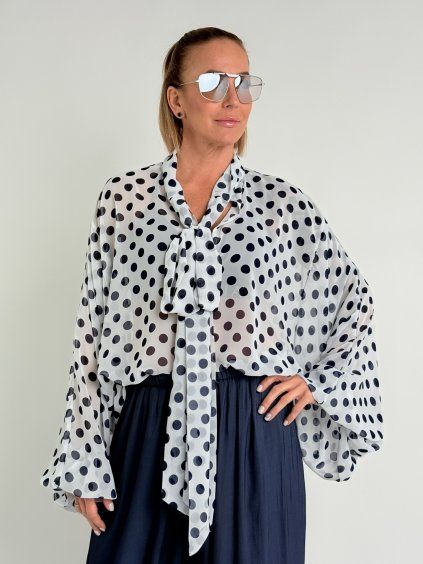 Bílo-černá košile DOTS