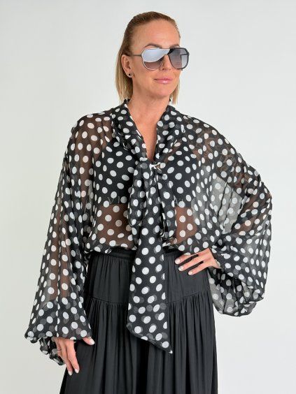 Bílo-černá košile DOTS