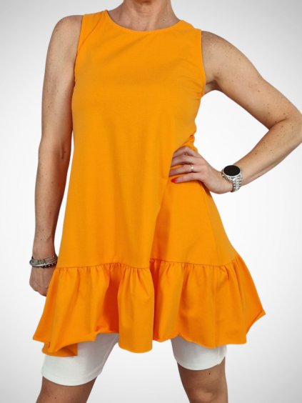 Oranžové šaty s kanýrem LAMU