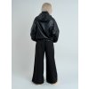 Černá koženková bunda FASHION
