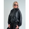 Černá koženková bunda FASHION