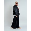 Černá koženková bunda FASHION