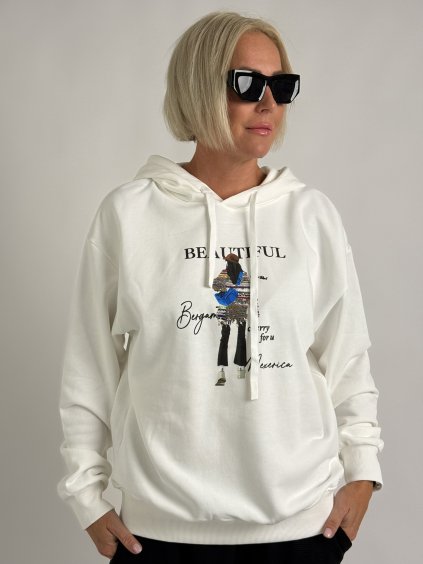 Krémová mikina CHERRY (Farba Smotanová, Veľkosť oblečenia UNI S-XL)