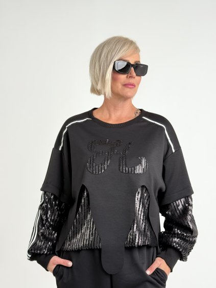 Čierny top s flitrami NEMAS