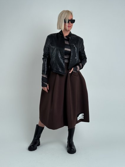 Čierna kožená bunda LEVEL