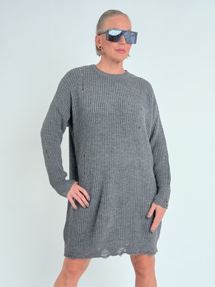 Antracitové svetrové šaty ROSS
