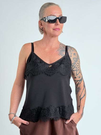 Čierne tielko s čipkou PATTY