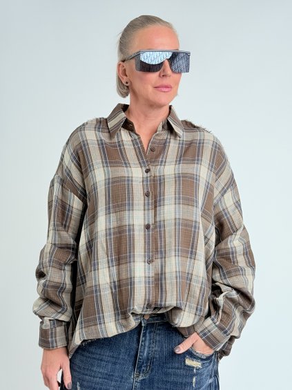 Hnedá košeľa HILL