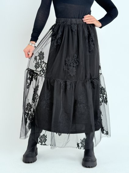 Čierna tylová sukňa AUTUM
