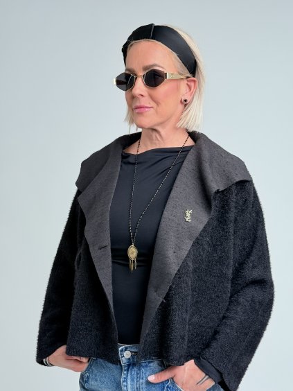 Čierna bunda HELIUM