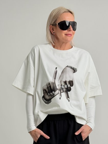 Krémová košeľa HANDS