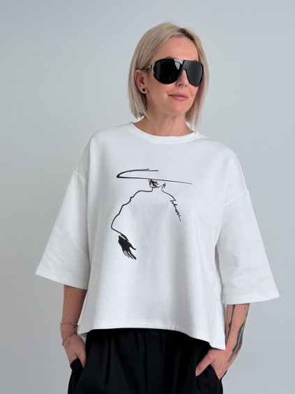 Krémové tričko MELODY 7071