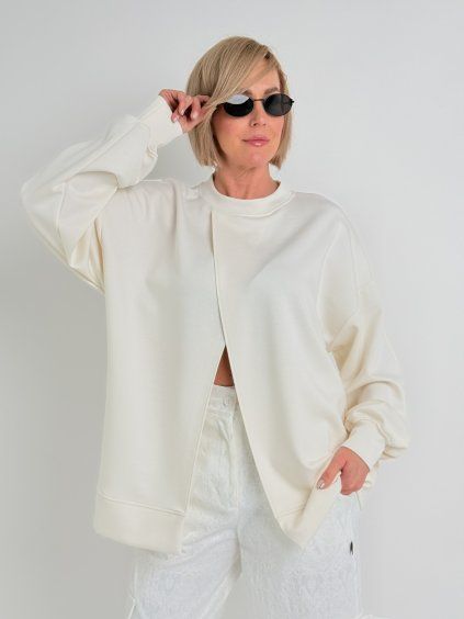 LOOK krémová mikina