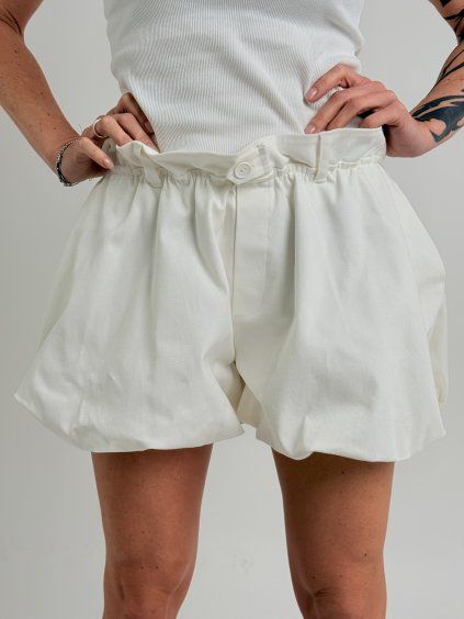Krémové balónové šortky ELEGANCE